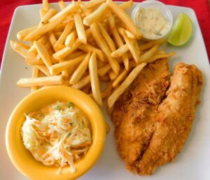 Fried Fish Fillet at Lily's Treasure Chest