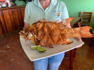 Whole Fried Fish at Lily's Treasure Chest